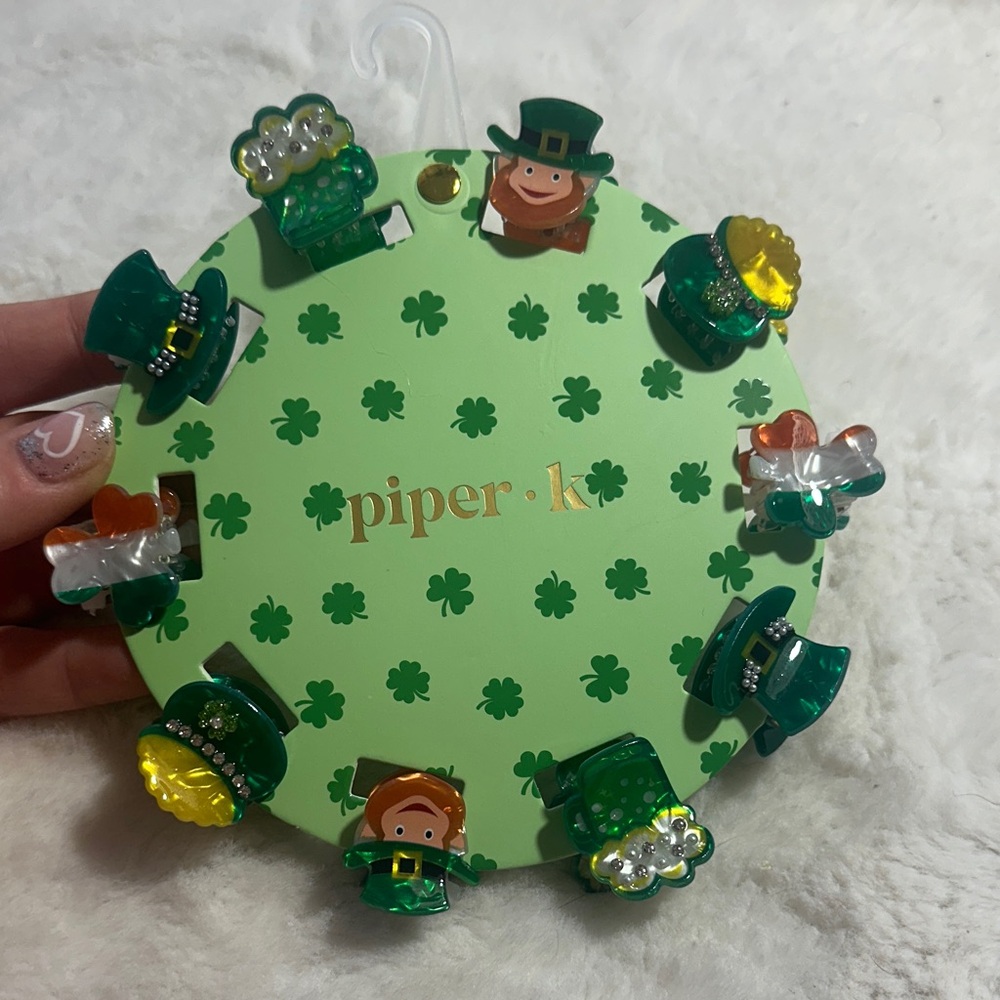 Piper K st Patrick’s day mini hair claw clips set  of 10